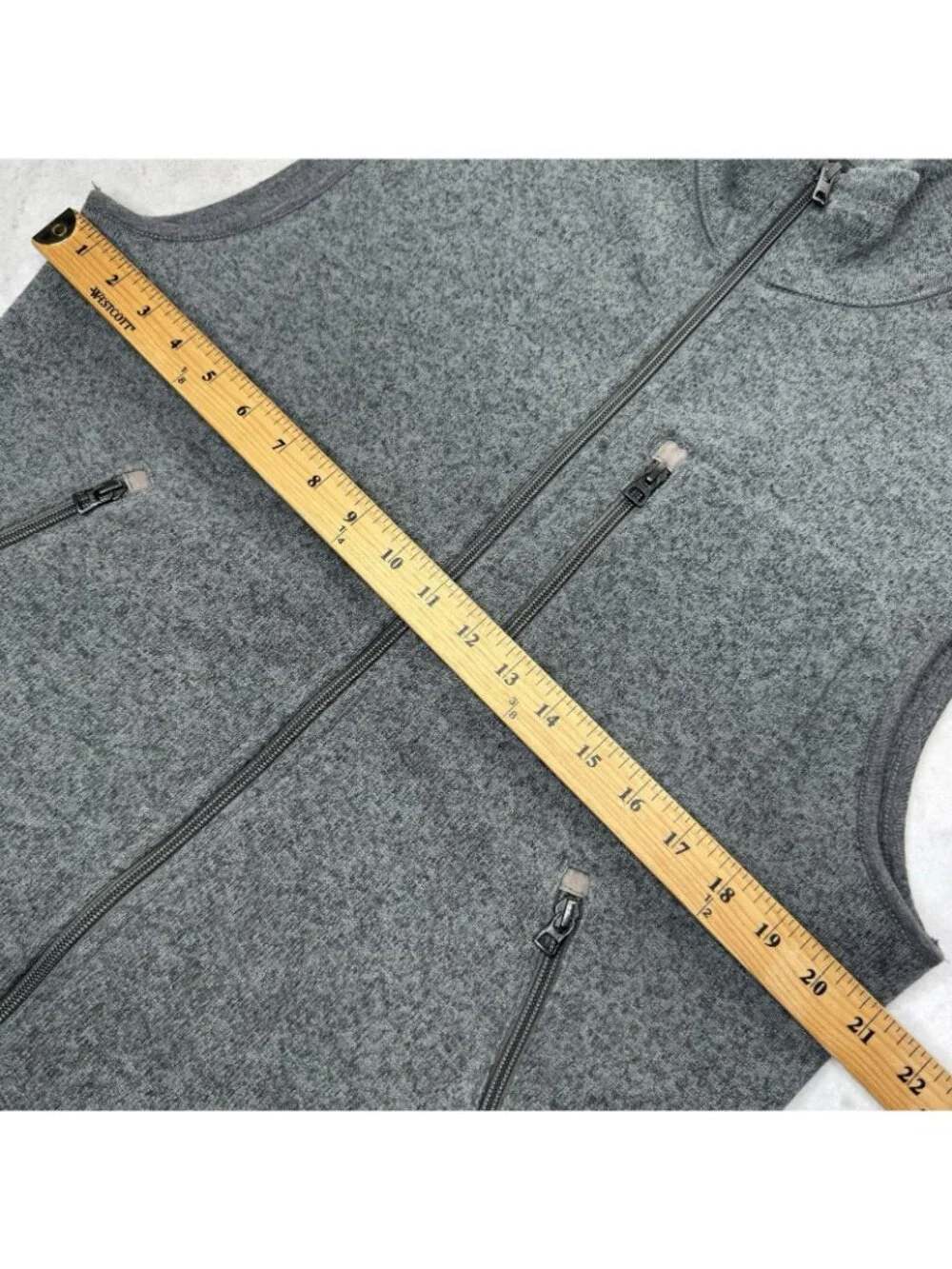 J Crew Knitwear The Sporting Life Full Zip Fleece Vest Mens Medium Heather Grey